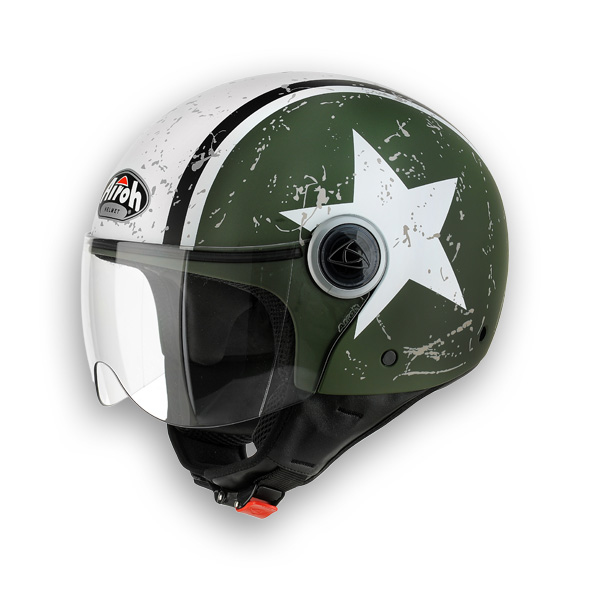 CPSH70S DEMI JET AIROH HELMET SHIELD GREEN MATT COMPACT SIZE S eBay
